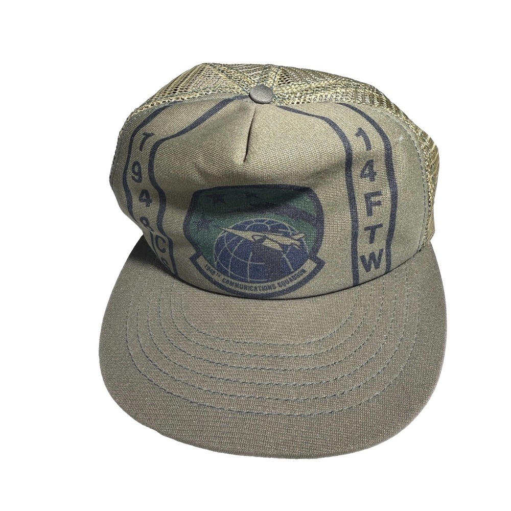 Vintage USAF 14 FTW Flying Training Wing Mesh Trucker Hat Snapback Military